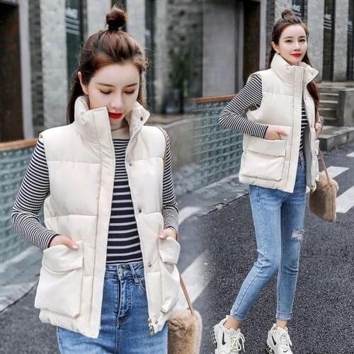 AECU Winter Women Cotton Vest Jackets Women Waistcoat Thicken Vest Womens Vests for Women Winter Sleeveless Parkas Jackets