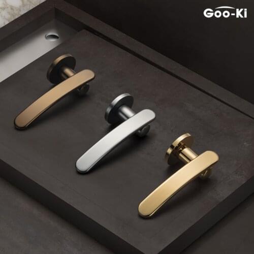 Gold Nordic Silent Door Lock Bedroom Door Handle for Interior Doors Security Door Handle Lock Cylinder Security Mute Door Lock