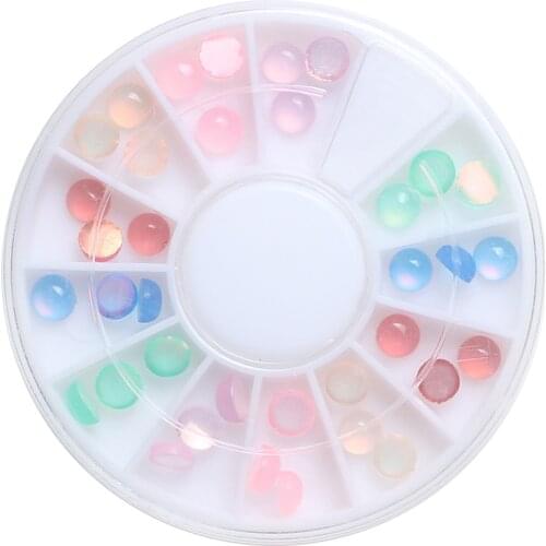 1Box(36Pcs) Mixed Cats Eye For Needlework FlatBack Cabochon Scrapbook Decoration Craft DIY Embellishments Accessories