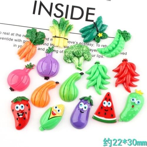 10pcs 30*22mm Resin vegetable fruit charms kawaii flatback cabochon for diy jewelry making findings fashion craft component