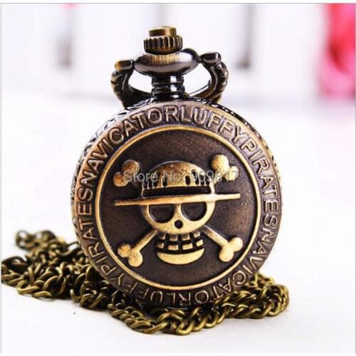 10 pcs/lot Vintage Bronze steampunk One piece Quartz Pendant Pocket Watch Chain Necklace women children gift