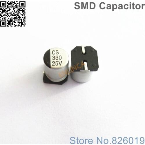 12pcs/lot 25v 330uf SMD Aluminum Electrolytic Capacitors size 8*10.5 330uf 25v