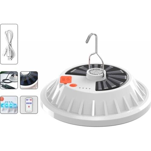 30/60/120LEDs Solar Charging Flying Saucer Lamp LED High Bay Light Ceiling Lamp 2020 New