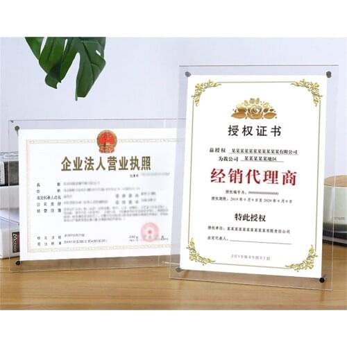 1 SET Acrylic Photo Frame Product Price Tag Display Stand Transparent Screws Advertising Europe High-End Fashion Picture Frames