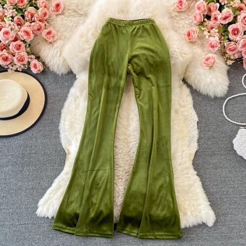 ALIYSWINT Women's Velvet Trousers