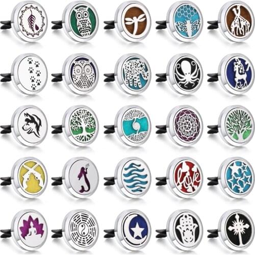 Aromatherapy Jewelry Locket Pendant Car Perfume Diffuser Car Air Freshener Vent Clip Aroma Essential Oil Diffuser Locket Pendant