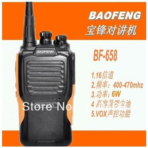 DHL Freeshipping +Baofeng BF-658 commercial transceiver radio uhf handheld radio transmitter long range walkie talkie 5w 10km