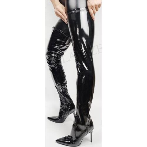 BERZIMER SEXY Women Thigh High Boots High Heels Over Knee High Boots Zapatos Chaussures Ladies Party Shoes Woman Size 44 45 47