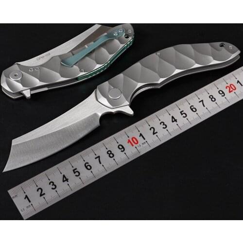 Free shipping D2 folding knife high hardness steel Very sharp Titanium handle outdoor camping survival tool
