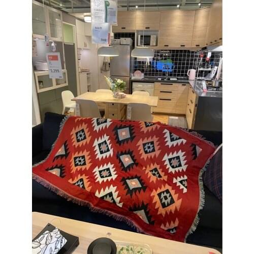 Bohemian camping carpet Retro Knitted Cotton Throw Blanket Towel Sofa Cover Wall Hanging Tapestry Geometry Towel Blanket