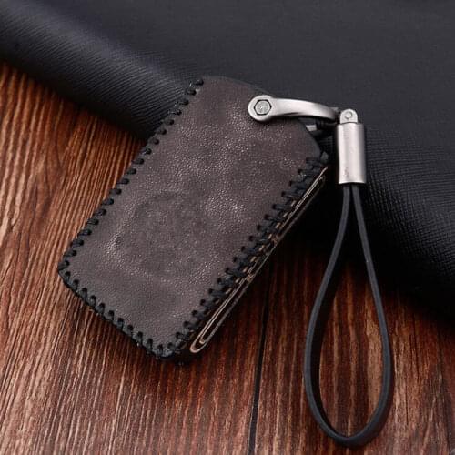 Genuine Leather Key Case Cover Fob 6 Button Keyless Entry Smart Remote Keychain For Volvo S60 S80 V60 XC60 XC70 S60L S90 V40