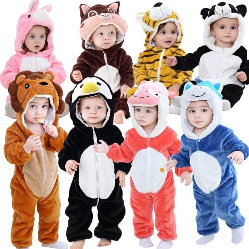 Baby Rompers Cartoon Animals Newborn Clothes Baby Girls Boys One-Pieces Infant Clothing Winter Jumpsuit Toddlers Sets Pajamas