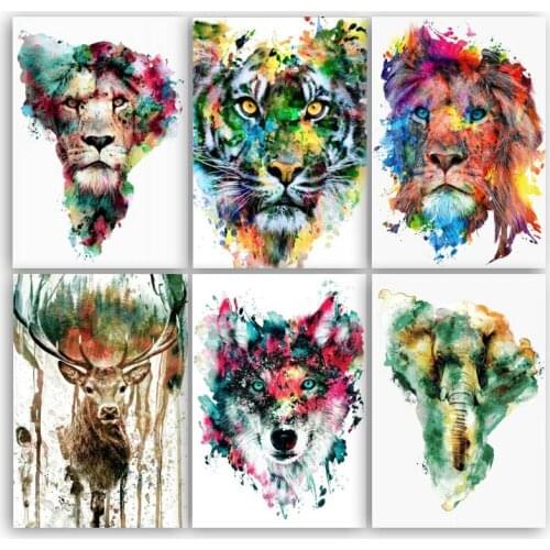 DIY 3D Diamond painting leopard 5d Diamond mosaic Full Square round Diamond embroidery Colorful animal 3d Cross stitch wall art
