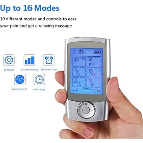 Dual Outputs 16 Modes Tens Acupuncture Digital Electric Therapy Machine Massager Electronic Pulse Massage Device