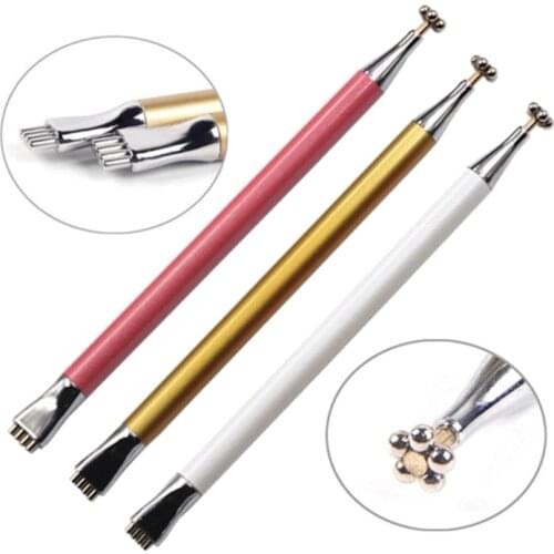 Double Head 2ways Nail Art Cat Eye Magnet Pen 3d Nail Magnetic Gel Polish Cat Eyes Strip Flower Magical Stick