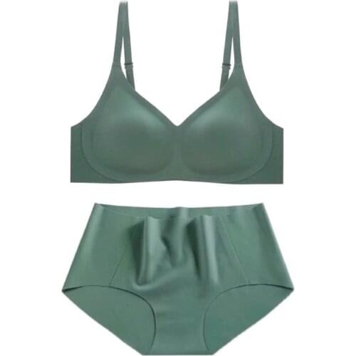 Seamless Bra and Brief Set With Padded Push Up Set with bra and panties lingerie women Underwear set