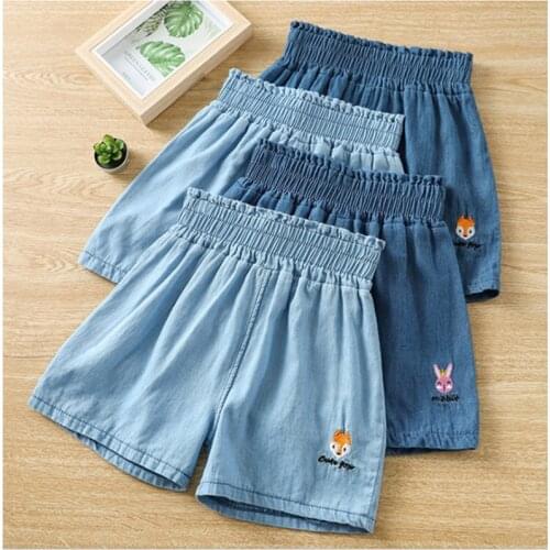 Summer Girls Boys Jeans Shorts Kids Clothes Baby Girl Boy Cartoon Rabbit Fox Denim Short Korean Toddler Cotton Casual Pants