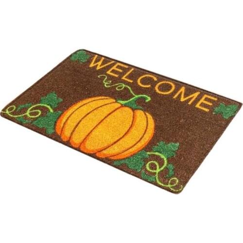 Halloween Pumpkin Floor Mat Funny Welcome Home Ghost Doormat Bathroom Mat Happy Halloween Party Decor for Bedroom Kitchen Door