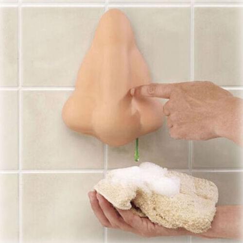 Newest Arrival Nose Shaped Liquid Soap Dispenser, Wall Mount Shower Gel Container with Suction Hook