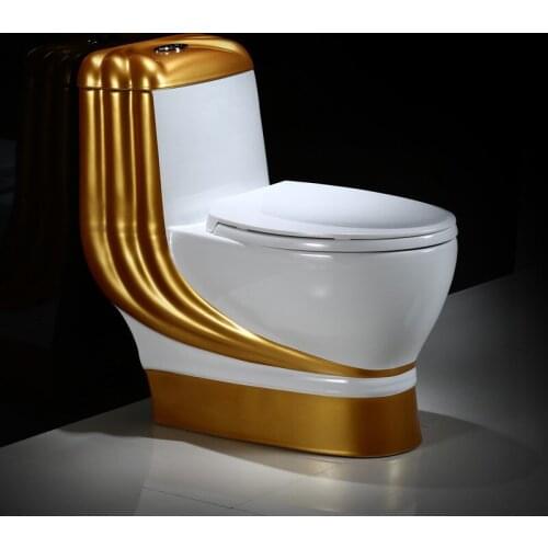 New color color toilet super-vortex gold personality toilet water-saving conjoined European-style large pipe sitting
