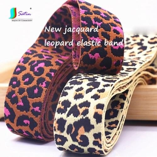 New Jacquard Leopard Soft Red Shoulder Strap, Underwear Bottoming Ribbon, Skirt Clothing Decorative Strap Elastic Band A0211F
