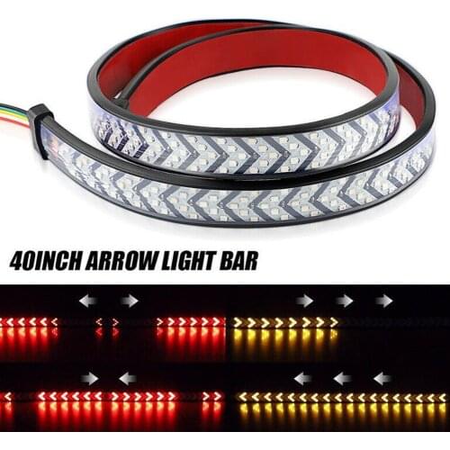 12V Car Brake Turn Light Warning Signal Flexible LED Strip Rear Tail Running Reverse Double Flash Lights Red Truck Tailgate