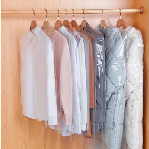 Clothes Bag Hanging Garment Dress Clothes Suit Dust Cover Transparent Reusable PEVA Transparent Clothes Suit Cover for Wardrobe