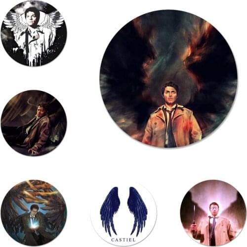 Supernatural Castiel Angel Wings Icons Pins Badge Decoration Brooches Metal Badges For Clothes Backpack Decoration 58mm