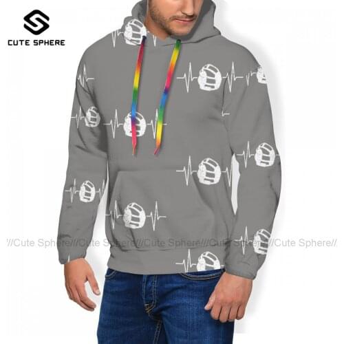Heartbeat Hoodie Polyester Winter Hoodies Long Length Outdoor Cool Pullover Hoodie XL Mens