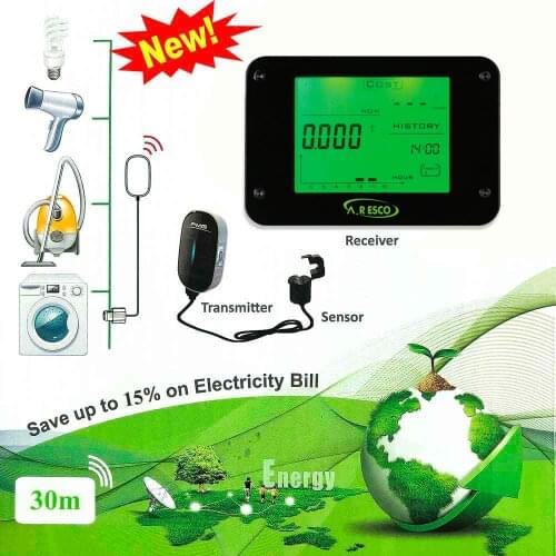 3.5 LCD Electricity Monitor with Sensor Home Intelligent Energy Power Meter and Saver Smart Life Measure and Control System Gift