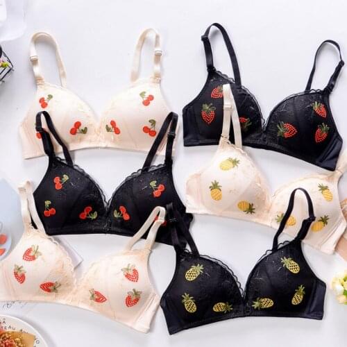 IZICFLY Hot Sale sexy Fruit print A Push Up Bra new skin color underwear for women bra 85A -1 Pcs