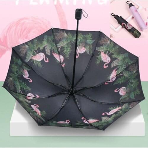 Umbrella Female Sunny And Rainy Dual-use Fresh Literature And Student Folding MORI Series Black Glue Sunscreen UV Protection