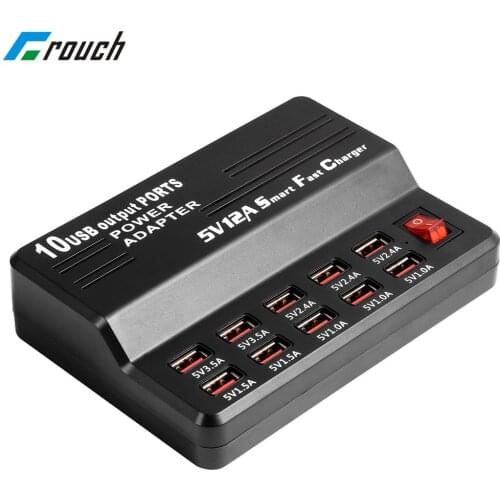 10 ports Multi Port Charger USB Wall Charger Desktop Intelligent Charging Stations for Mobile Phone Tablet Notebook Camera
