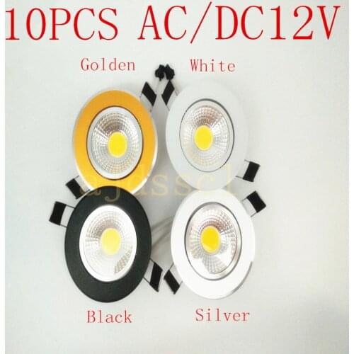 10pcs Super Bright Dimmable Led downlight light COB AC/AC12V Ceiling Spot Light 3w 5w 7w 12w recessed Lights Indoor Lighting