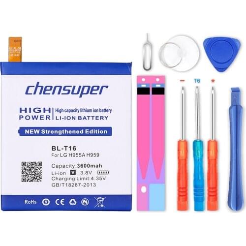 100% Original chensuper 3600mAh BL-T16 Battery for LG G Flex 2 Vu 4 Vu4 LS996 H955A H950 H955 H959 US995 +in stock