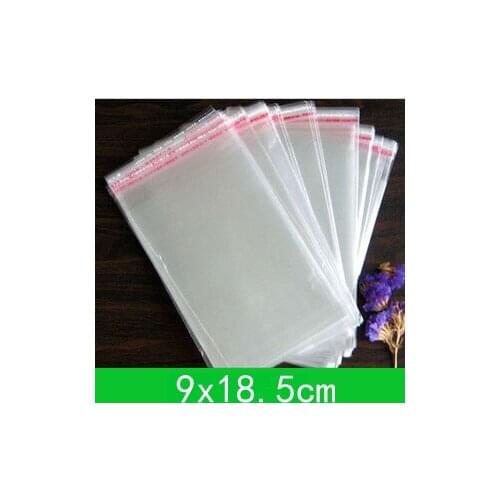 1000pcs/lot New jewelry Bag 9x18.5cm with self-adhesive seal clear opp bag /poly bag for wholesale Free Shipping