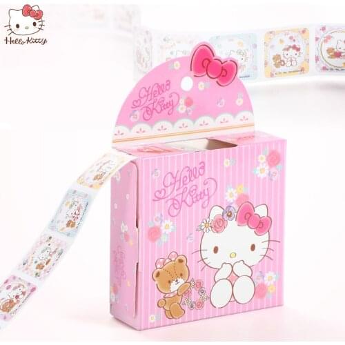 200 Sheets Hello Kitty Cartoon Stickers Children Removable Stickers KT Cat Toys Patterns Pupils Reward Scrapbooking Decor Diary