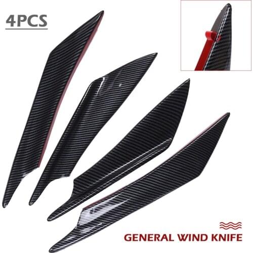 4pcs/set Car Front Bumper Side Canards Splitter Fins Bumper Spoilers Door Anti-collision Belt Guards DIY Moulding Parts