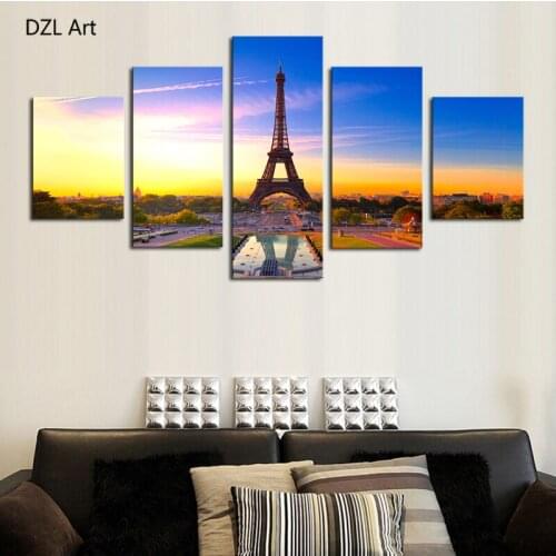 5 Piece(No Frame) Modern HD Famous Tower Home Wall Decor Canvas Picture Art Print Painting On Canvas Artworks For Home Decor