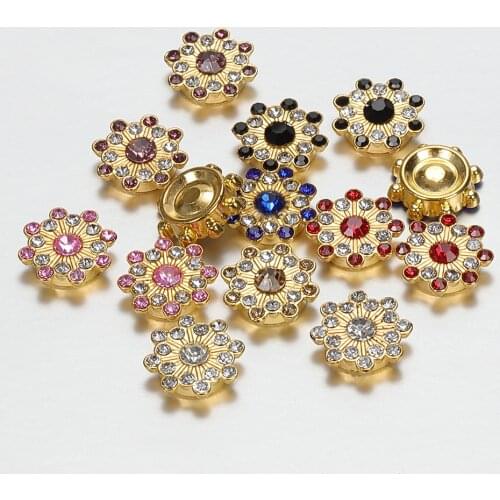 50pcs 14mm Rhinestone Cabochons for DIY Bows Flower Hair Accessories Multicolor Glass Crystal Bezel Patch Jewelry Making Finding