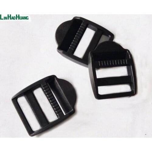 50pcs/lot 25mm 1inch black POM adjustable buckles plastic ladder buckle for luggage backpack staps free shipping 2016012703
