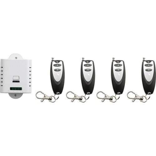 AC85V 110V 120V 220V 250V 1CH Remote Control Garage Door RF Wireless Remote Control Switch System 4X Transmitter + 1 X Receiver