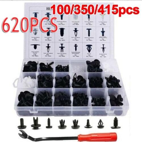 6 size 100pcs automatic fastener clip mixed car body push retainer pin rivet stops door trim panel retainer fastener kit