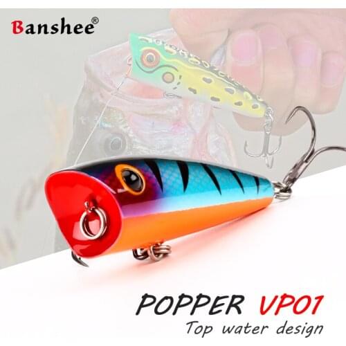Banshee 60mm 8g Artificial Hard Bait Topwater Popper For Fishing Lure Pike Gt Perch Sea Tuna Wobbler Pencil Floating Crankbaits