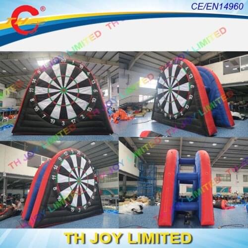 Free air ship to door,5m/17ft double sides inflatable soccer foot dart board/outdoor football dart games for adults