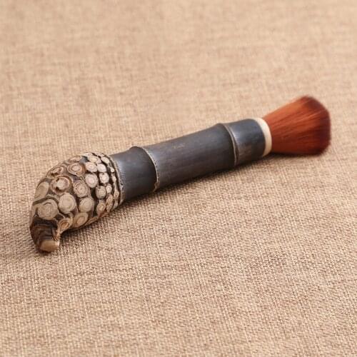 Chinese Traditional Style Bamboo Root Tea Brush Portable Tea Tray Brush For Home Hotel Office Teahouse Kung Fu Tea Accessories