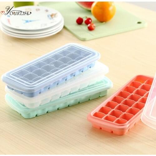 OYOURLIFE 24 Cells Silicone Ice Cube Maker With Cover Creative Eco-friendly Ice Cube Trays Kitchen Bar DIY Square Shape Ice Mold