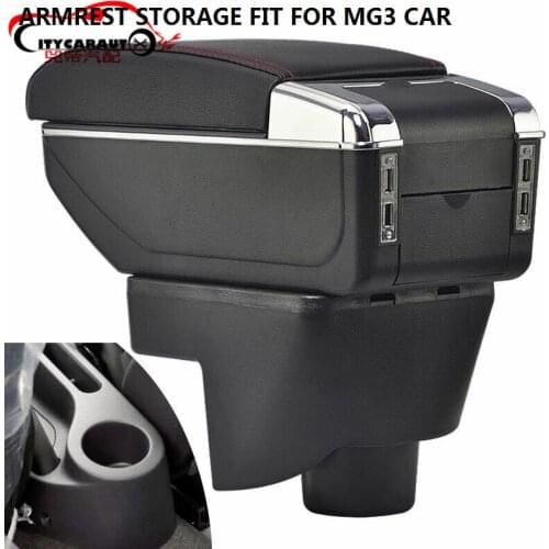 CITYCARAUTO BIGGEST SPACE+LUXURY+USB Car armrest box central Storage content box with cup holder USB FIT FOR MG3 2007-2016