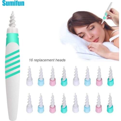 Ear Cleaner 16 Replacement Tips Earpick Easy Ear Wax Remover Spiral Earwax Cleaner Ear Cleaner Soft Safety Ear Care Tools C1918