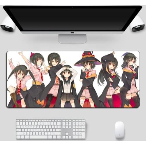 Large 70x30cm Japan Anime Konosuba Mouse Pad Laptop Desk Mouse Mat Locking Edge Rubber Computer Speed Gamer Gaming Mousepad